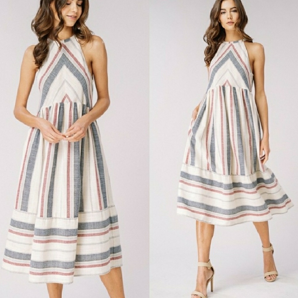 🚫sold🚫HP🎉☆《last one》Striped Woven Halter Dress